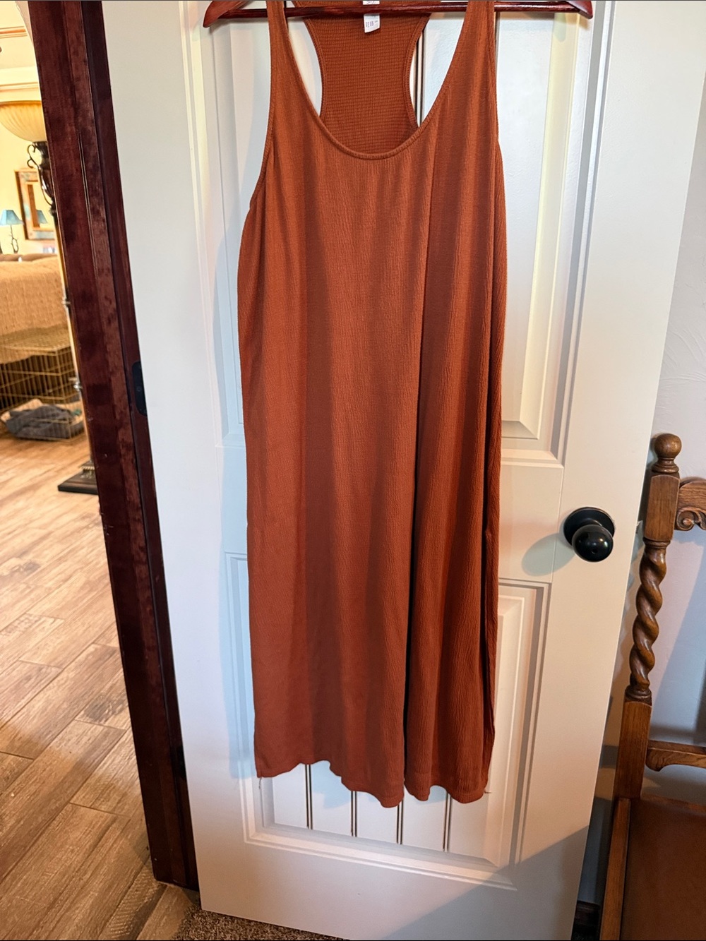 Rust Waffle Knit Racerback Maxi Dress Stars Above. Very Good Condition.